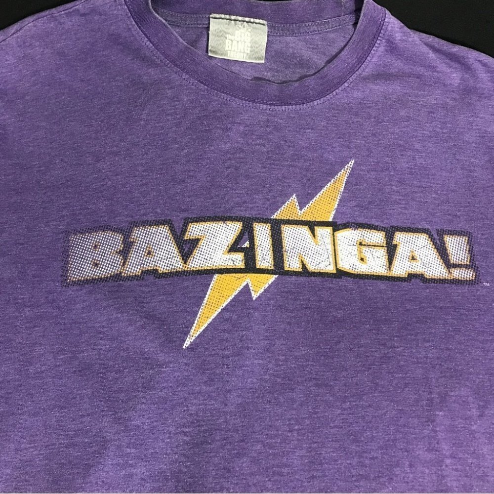 Bazinga Big Bang Theory Purple TShirt Large